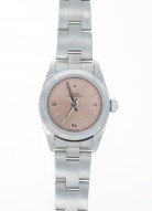 Pre-Owned 26mm Rolex with Pink Dial, Smooth Bezel, and Oyster Bracelet